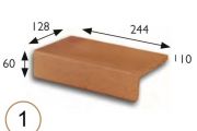 Stair nosing 25 x 13 x 6 cm - Stretched sandstone tiles - artois sandstone type - aragon gres - klinker buchtal