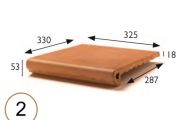 Stair nosing 33 x 25 x 5 cm - Stretched sandstone tiles - artois sandstone type - aragon gres - klinker buchtal