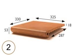 Nez de marche 33 x 25 x 5 cm - Carrelage grès étiré - type grès d'artois - gres aragon - klinker buchtal