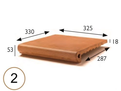 Nez de marche 33 x 25 x 5 cm - Carrelage gr�s �tir� - type gr�s d'artois - gres aragon - klinker buchtal