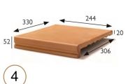 Stair nosing 25 x 33 x 5 cm - Stretched sandstone tiles - artois sandstone type - aragon gres - klinker buchtal