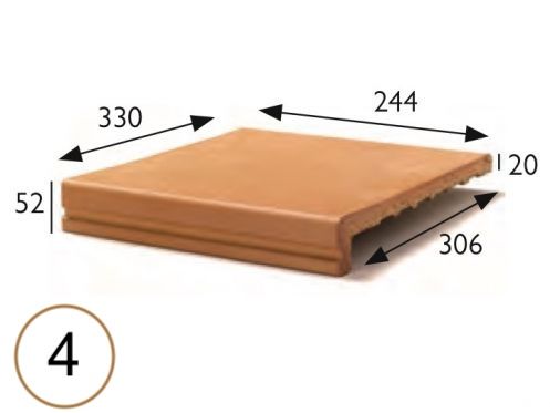 Trapneus 25 x 33 x 5 cm - uitgerekte zandsteentegels - type artois zandsteen - aragon gres - klinker buchtal