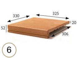 Nez de marche 33 x 33 x 5 cm - Carrelage grès étiré - type grès d'artois - gres aragon - klinker buchtal