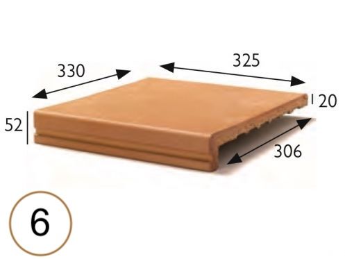 Nez de marche 33 x 33 x 5 cm - Carrelage gr�s �tir� - type gr�s d'artois - gres aragon - klinker buchtal