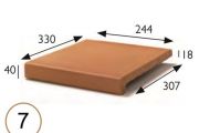 Stair nosing 25 x 33 x 4 cm - Stretched sandstone tiles - artois sandstone type - aragon gres - klinker buchtal