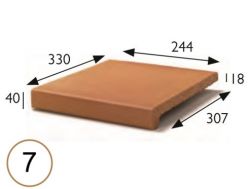 Nez de marche 25 x 33 x 4 cm - Carrelage grès étiré - type grès d'artois - gres aragon - klinker buchtal