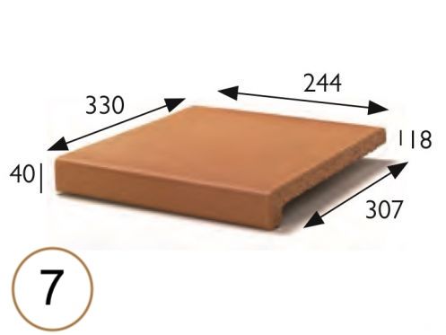 Nez de marche 25 x 33 x 4 cm - Carrelage gr�s �tir� - type gr�s d'artois - gres aragon - klinker buchtal