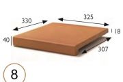 Stair nosing 33 x 33 x 4 cm - Stretched sandstone tiles - artois sandstone type - aragon gres - klinker buchtal