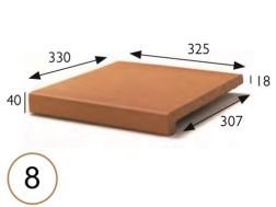 Nez de marche 33 x 33 x 4 cm - Carrelage grès étiré - type grès d'artois - gres aragon - klinker buchtal