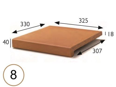 Nez de marche 33 x 33 x 4 cm - Carrelage gr�s �tir� - type gr�s d'artois - gres aragon - klinker buchtal