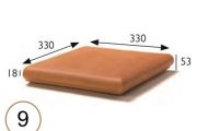 Angle of stair step 5 x 33 x 33 cm - Stretched sandstone tiles - artois sandstone type - aragon gres - klinker buchtal