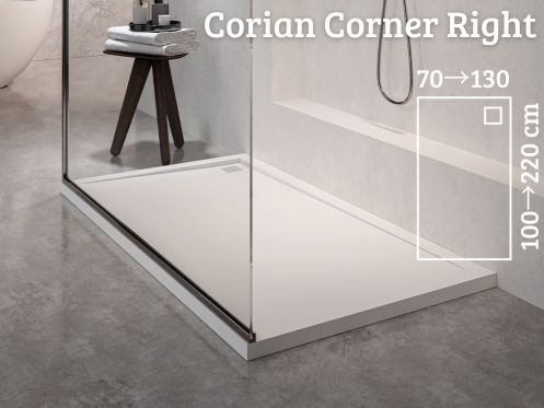 NaroÅ¼na brodzik 110x110 cm - CORIAN Â® CORNER PRAWA