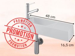 Lave-mains suspendu gauche 48x16,5 cm resine blanche PROMO MUNICH