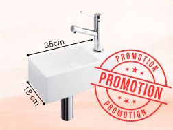 Lave-mains design 35x18 cm droit en Solid Surface PROMO ESSEN