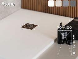 Receveur douche recoupable extra plat résine STONE