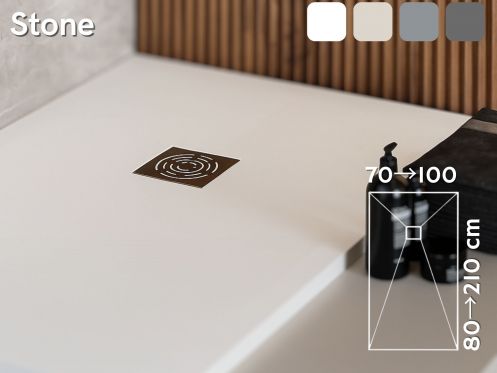 Receveur douche recoupable extra plat résine STONE