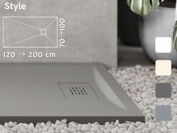 Receveur de douche recoupable, resine minérale allegee STYLE