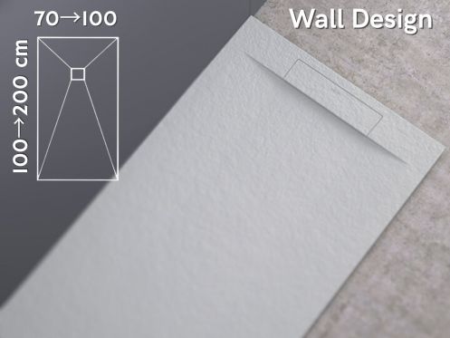 Brusebadsbakke, flad, lavet af mineralsk harpiks - WALL Design