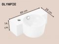 Vaeghaengt haandvask venstre 40 cm blank hvid OLYMPIE