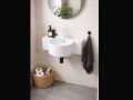 Vaeghaengt haandvask venstre 40 cm blank hvid OLYMPIE