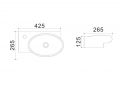 Lave-mains murale 42,5 x 26,5 cm Blanc brillant ASTOPIA GAUCHE