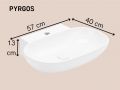 Wand- / Opbouw wastafel 57 cm glanzend wit PYRGOS