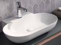 Wand- / Opbouw wastafel 57 cm glanzend wit PYRGOS