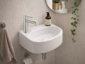Lave mains compacte gauche 42 cm blanc brillant STERNA GAUCHE