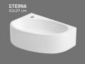 Vaeghaengt / bordmonteret haandvask venstre 42 cm blank hvid STERNA LEFT