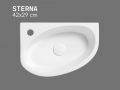 Wand- / Opbouw wastafel links 42 cm glanzend wit STERNA LEFT