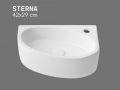 Lave mains compacte droit 42 cm blanc brillant STERNA DROIT