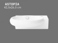 Oval vaeghaengt handvask 42,5 x 26,5 cm Glanset hvid ASTOPIA RIGHT