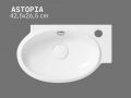 Wandwastafel 42,5 x 26,5 cm Glanzend wit ASTOPIA RIGHT