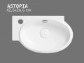 Lave-mains murale 42,5 x 26,5 cm Blanc brillant ASTOPIA GAUCHE