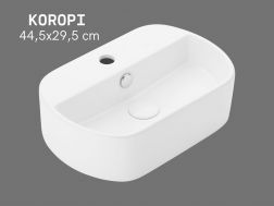Wall-Mounted or Countertop Washbasin 44.5 cm Glossy White KOROPI Design