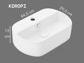 Wand- of opbouw wastafel 44,5 cm glanzend wit KOROPI