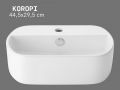 Umywalka scienna lub nablatowa 44,5 cm bialy polysk KOROPI design