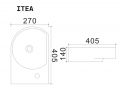Lave-mains 40,5 cm en céramique blanc brillant compact mural ITEA DROIT