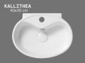 40 cm Ovale Wastafel Hoogglans Wit Wand- of Meubelmontage KALLITHEA
