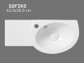 Lave-mains suspendu 62,5 cm blanc brillant avec plan latéral SOFIKO