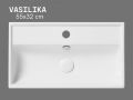 Vasque suspendue 55 cm blanc brillant rectangulaire VASILIKA