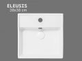Lave-mains 38x38 cm blanc carrée murale ou à poser ELEUSIS