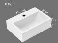 Lave-mains 42,5 cm blanc brillant rectangulaire mural ou à poser PIREE