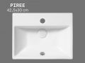 Lave-mains 42,5 cm blanc brillant rectangulaire mural ou à poser PIREE