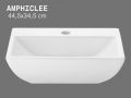 Wand- of opbouw wastafel 44,5 cm glanzend wit AMPHICLEE