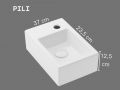 Wastafel 37 cm Keramiek Glanzend Wit â__euro__“ Compact, Wandmontage of Opbouw PILI LINKS