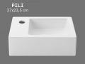 Wastafel 37 cm Keramiek Glanzend Wit â__euro__“ Compact, Wandmontage of Opbouw PILI LINKS