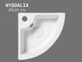 Hoekwastafel 49 cm Keramiek Glanzend Wit â__euro__“ Wandmontage of Opbouw MYGDALIA