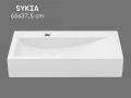 Haandvask 66 cm Keramik Blank Hvid - Rektangulaer Design Vaegmonteret eller Bordmonteret SYKIA