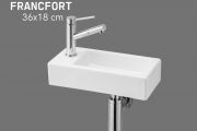 Suspenderet keramisk hÃ¥ndvask 36x18cm | FRANCFORT 36 GAUCHE